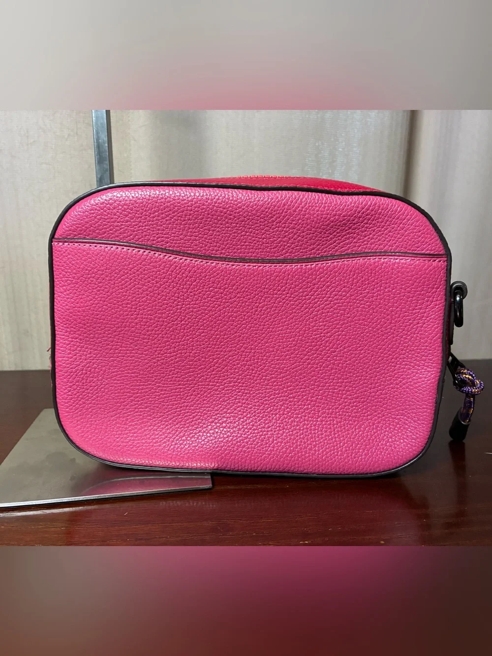 Coach Pink Crossbody Bag with Red Strap